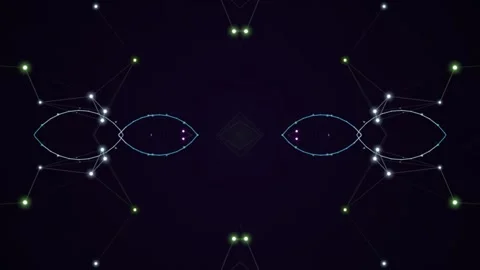 Glowing points and lines, a dark and abstract digital art Vídeo Stock 331644797