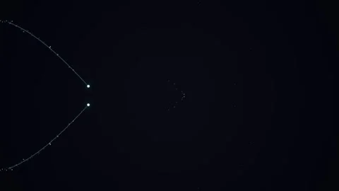 Glowing points and lines on a dark, space-like backdrop Stock Footage 331644891