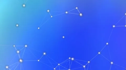 Glowing points and lines forming abstract network, blue gradient background Stock Footage 331644879