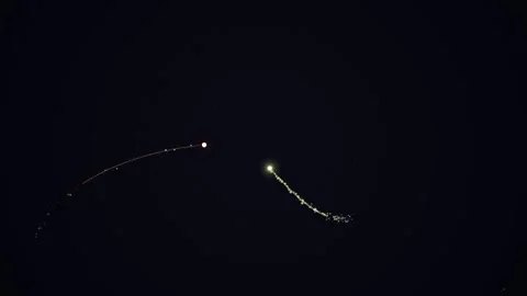 Glowing points and trails against a dark background (3) Stock Footage 331644962