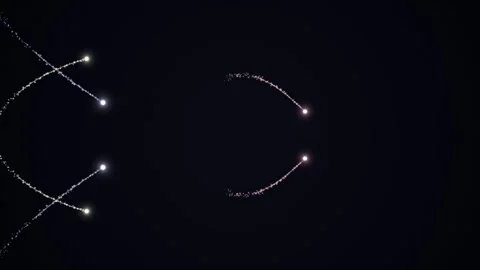 Glowing points and trails in dark space, abstract composition Stock Footage 331645114