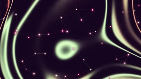 Glowing points connected by lines, with abstract, swirly background 스톡 동영상 331645442