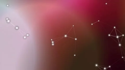 Glowing points connected by lines against a colorful background Stock Footage 331645187