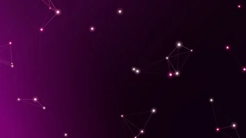 Glowing points connected by lines against a dark purple background Stock Footage 331645245