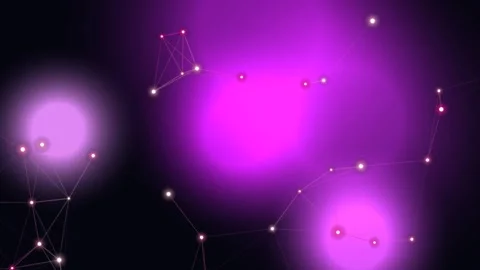 Glowing points connected by lines against dark, purplish backdrop Video stock 331645274