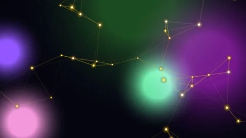 Glowing points connected by lines, with colorful background Stock-Footage 331645446
