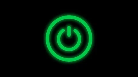 Glowing power on and off button. power switch icon logotype illustration ba.. Stock Illustration