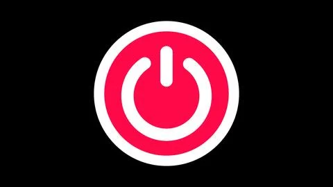 Glowing power on and off button. power switch icon logotype illustration ba.. Stock Illustration