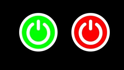 Glowing power on and off button. power switch icon logotype illustration ba.. Stock Illustration