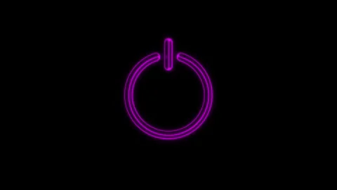 Glowing power button icon. Power button animation. off and on, symbol power.. Stock Footage 293485478