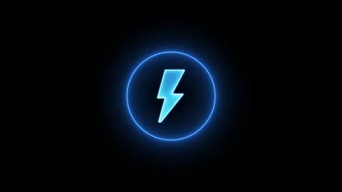 Glowing power icon animation on Black background. Stock Footage 303069591