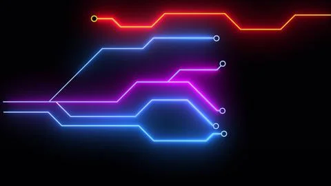 Glowing printed circuit, abstract background Stock Illustration