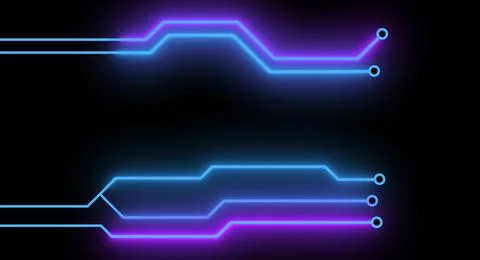 Glowing printed circuit, abstract background Stock Illustration