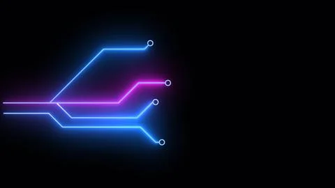 Glowing printed circuit, abstract background 스톡 일러스트