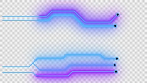 Glowing printed circuit, abstract background Stock Illustration