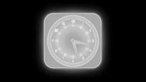 Glowing Professional Analog Timer Countdown Animation with Smooth Clock Mov.. Stock Footage 337018570