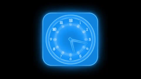 Glowing Professional Analog Timer Countdown Animation with Smooth Clock Mov.. Stock Footage 337018645