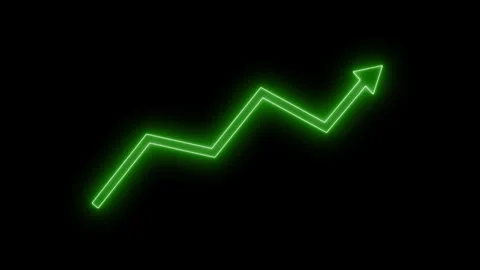 Glowing Professional Growth Statistics Animation with Increasing Bar Graph .. Stock Footage 337007349