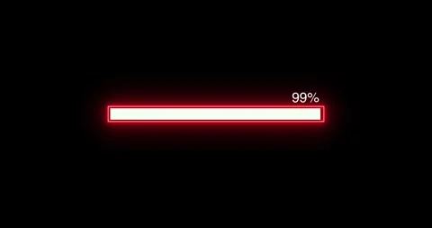 Glowing Progress Bar Animation Showing Loading Process on black background. Abst Stock Footage 327393129