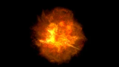 Glowing pulsating fireball animates Stock Footage 94083387