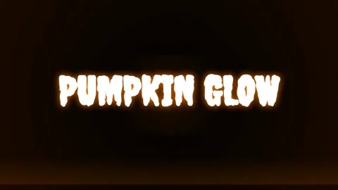 Glowing Pumpkin Glow Text Animation on Black Background Stock Footage 336805536