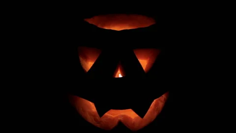 Glowing Pumpkin At Night Stock Footage 101793934