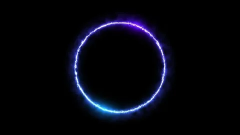 Glowing Purple and Blue Colored Neon Flare Circle Stock Footage 341145076