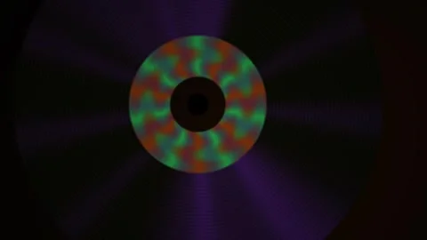 Glowing purple and green cd disk. Stock Footage 335362246