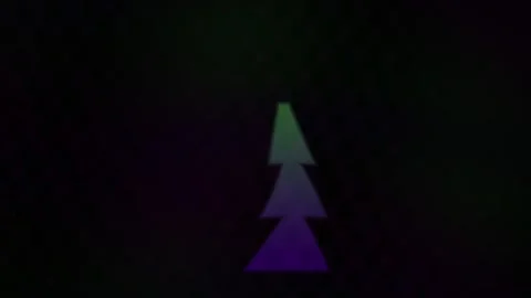 Glowing purple and green triangular tree shape on dark background. Stock Footage 336700462