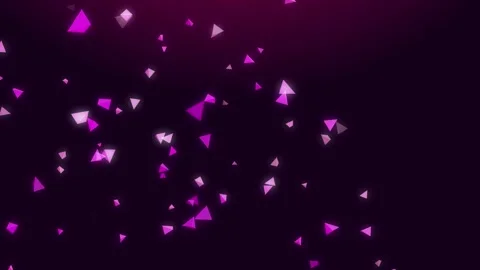 Glowing purple and pink triangles moving particle on dark for festive events Stock Footage 334104435