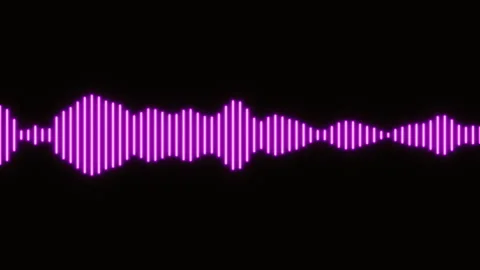Glowing Purple Audio Equalizer Bars on Black Background Loop Stock Footage 329796738
