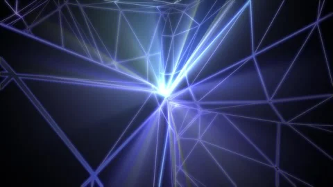 Glowing Purple Blue Neon Triangular Toroid Motion Background Video stock 279187722