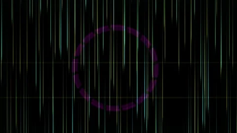 Glowing purple circle on black background with green lines. Stock Footage 335960076