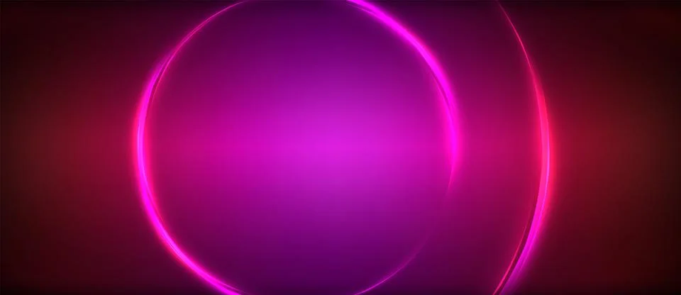 A glowing purple circle on a dark backdrop with a touch of red Stock Illustration