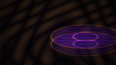 Glowing purple circle on a dark background with grid pattern. Stock Footage 336240291