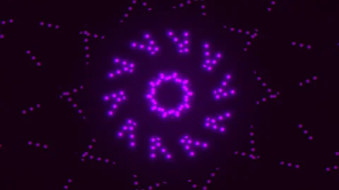 Glowing purple circles mesmerizing pattern of illuminated dots 스톡 동영상 275604283