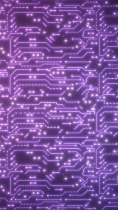 Glowing purple circuit board pattern with neon connections, futuristic tech.. Stock Footage 326203744