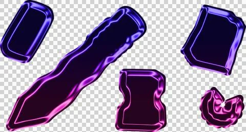 Glowing purple D N A double helix strands with bright white highlights on dark Stock-Illustration