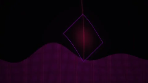 Glowing purple diamond shape against dark background. Stock Footage 337513507