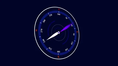 Glowing purple digital compass on dark blue background highlighting navigat.. Stock Footage 321587506