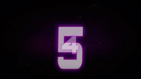 Glowing Purple Digital Countdown Timer with Neon Numbers on a Dark Space Stock Footage 340022397