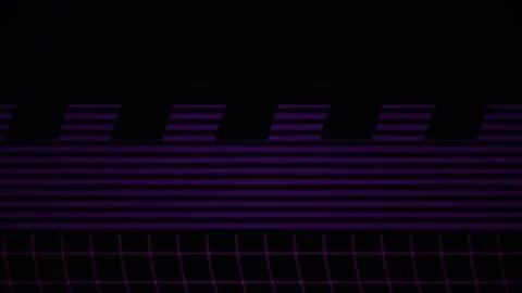 Glowing purple digital grid background with futuristic pixelated design. Vídeos de archivo 336700675
