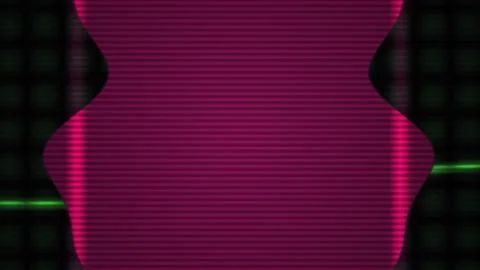 Glowing purple digital wave form on black background with green line. Stock Footage 336700761
