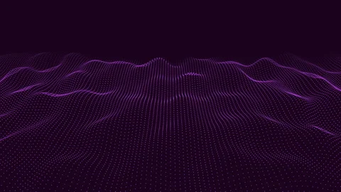 Glowing purple dotted pattern on black background Vídeo Stock 297610754