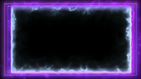 Glowing purple electric energy frames with lightning borders with video glowing Stock Footage 343805265