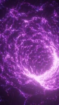 Glowing purple electric network with plasma-like strands and sparkling node.. Stock Illustration