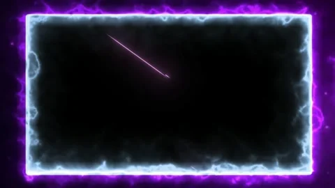 Glowing purple energy border frame dynamic abstract background with shimmering Stock Footage 345333715