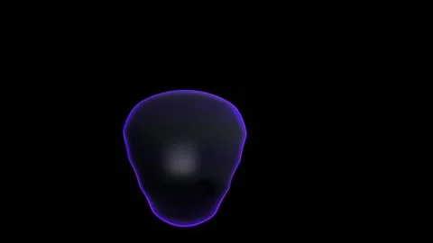 Glowing Purple Energy Discs Merging into a Pulsing Heart shaped Blob Agains.. Stock Footage 343706077