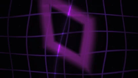 Glowing purple grid lines and shapes. Stock Footage 335111793