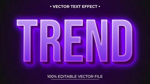 Glowing purple light background text effect Editable text effect イラスト素材